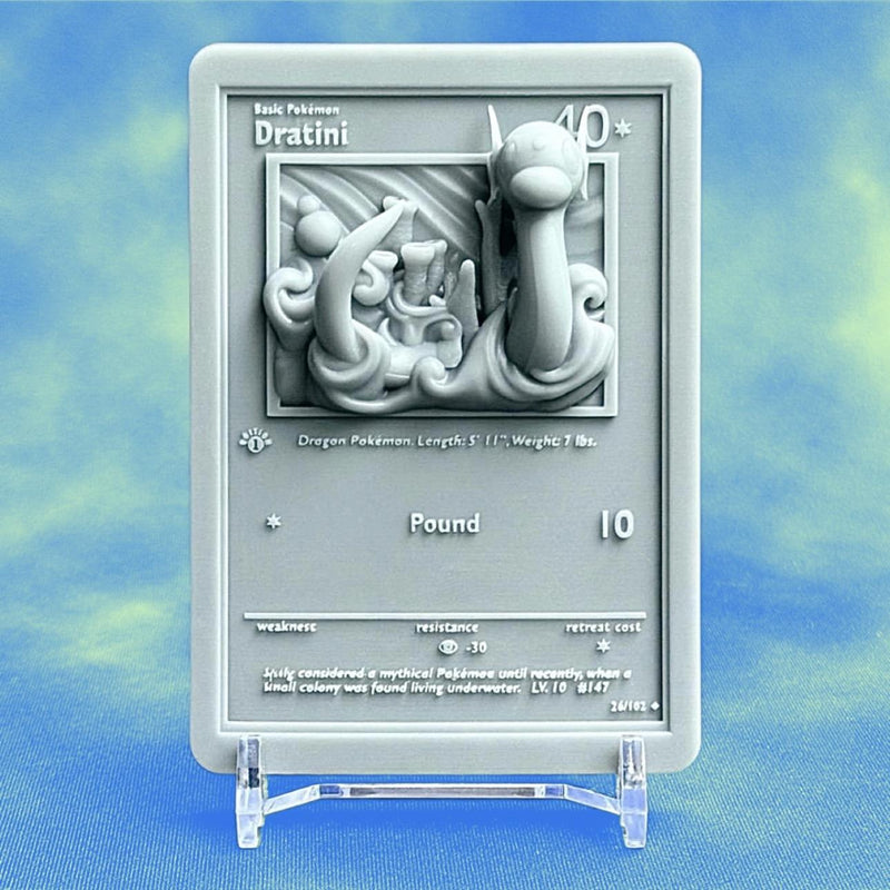 Dratini 3D Pokemon Card Wall Art Resin Figure Display TCG Collectible