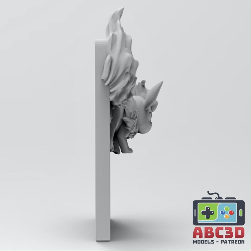 Flareon 3D Pokemon Card Wall Art Resin Figure Display TCG Collectible