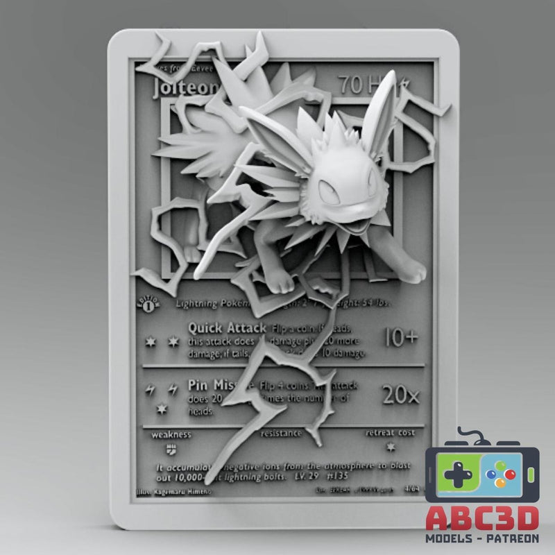 Jolteon 3D Pokemon Card Wall Art Resin Figure Display TCG Collectible