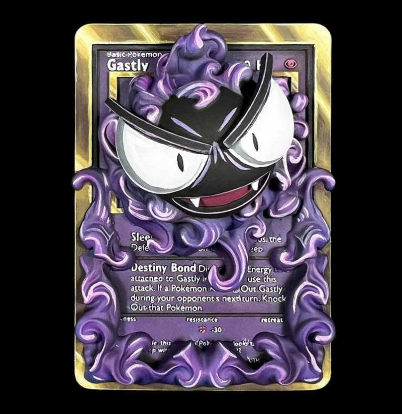 Gastly 3D Pokemon Card Wall Art Resin Figure Display TCG Collectible