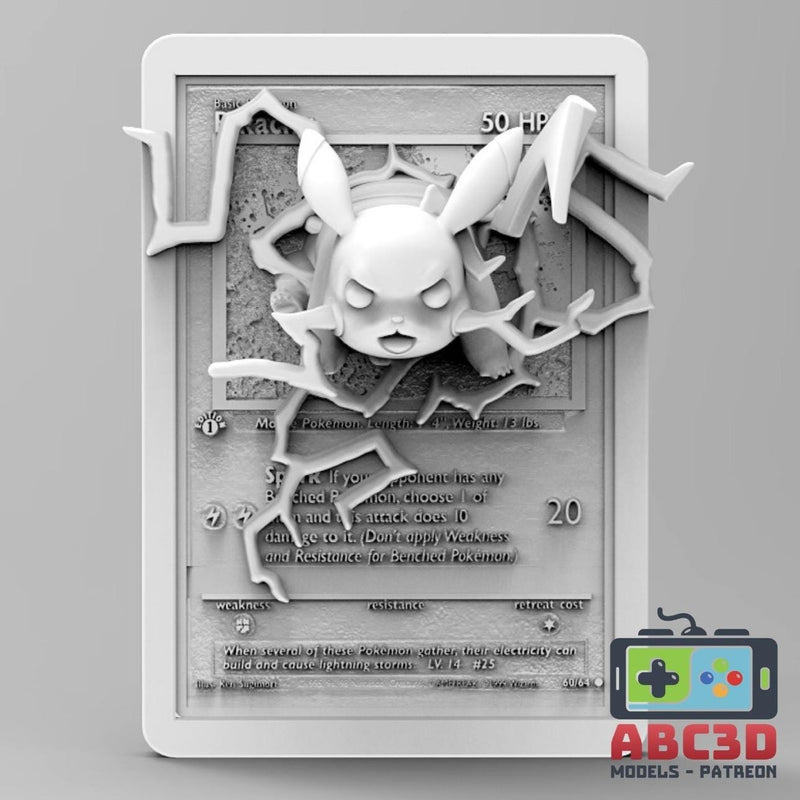 Pikachu 3D Pokemon Card Wall Art Resin Figure Display TCG Collectible