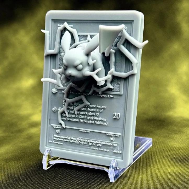 Pikachu 3D Pokemon Card Wall Art Resin Figure Display TCG Collectible