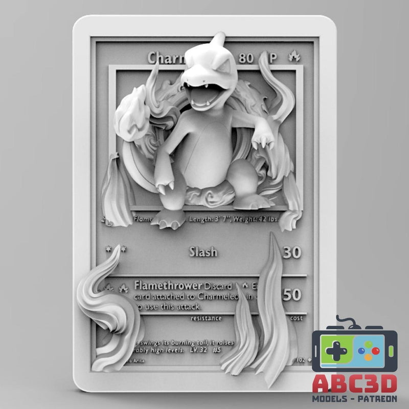 Charmeleon 3D Pokemon Card Wall Art Resin Figure Display TCG Collectible