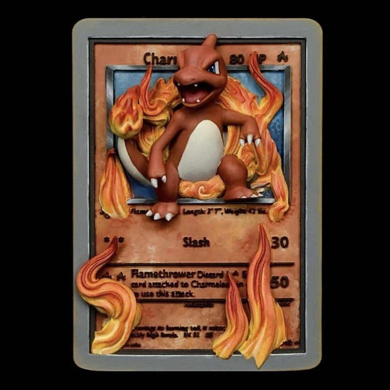 Charmeleon 3D Pokemon Card Wall Art Resin Figure Display TCG Collectible