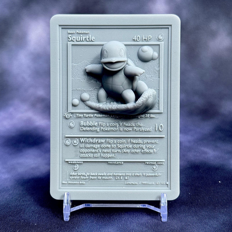 Squirtle 3D Pokemon Card Wall Art Resin Figure Display TCG Collectible