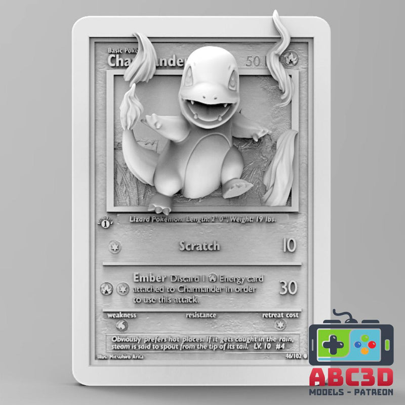 Charmander 3D Pokemon Card Wall Art Resin Figure Display TCG Collectible