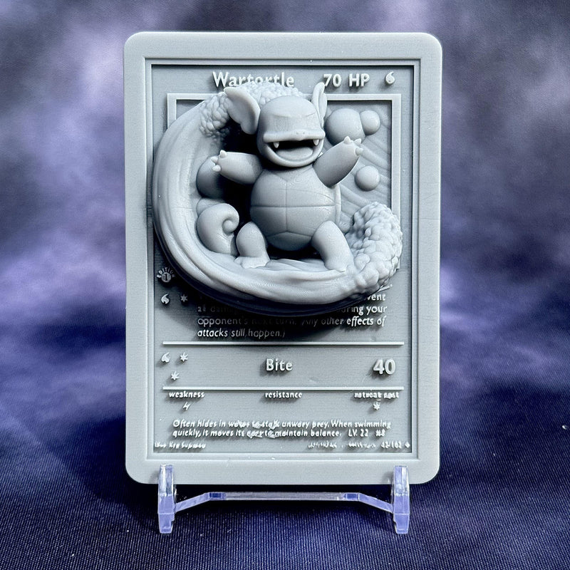 Wartortle 3D Pokemon Card Wall Art Resin Figure Display TCG Collectible