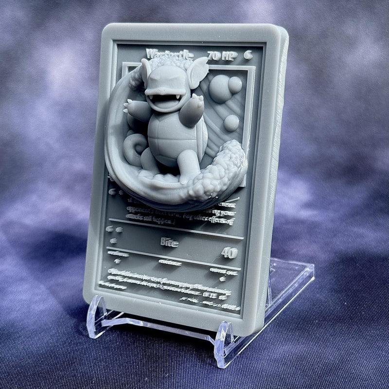 Wartortle 3D Pokemon Card Wall Art Resin Figure Display TCG Collectible
