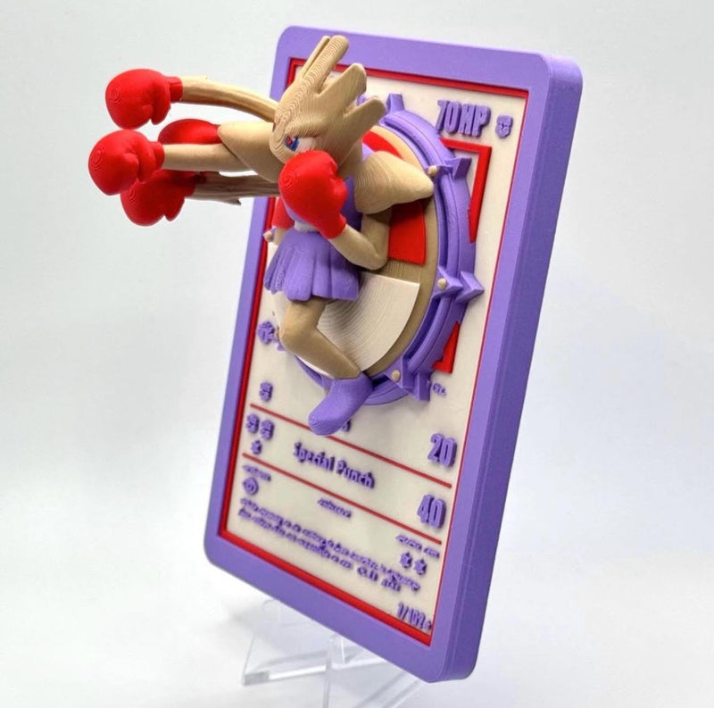 Hitmonchan 3D Pokemon Card Wall Art Resin Figure Display TCG Collectible