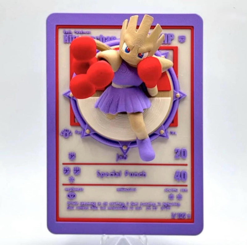 Hitmonchan 3D Pokemon Card Wall Art Resin Figure Display TCG Collectible