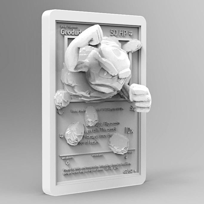 Geodude 3D Pokemon Card Wall Art Resin Figure Display TCG Collectible