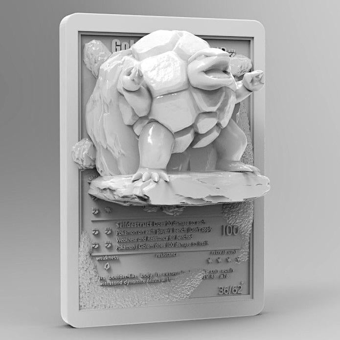 Golem 3D Pokemon Card Wall Art Resin Figure Display TCG Collectible