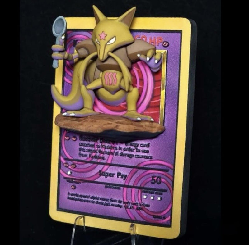 Kadabra 3D Pokemon Card Wall Art Resin Figure Display TCG Collectible