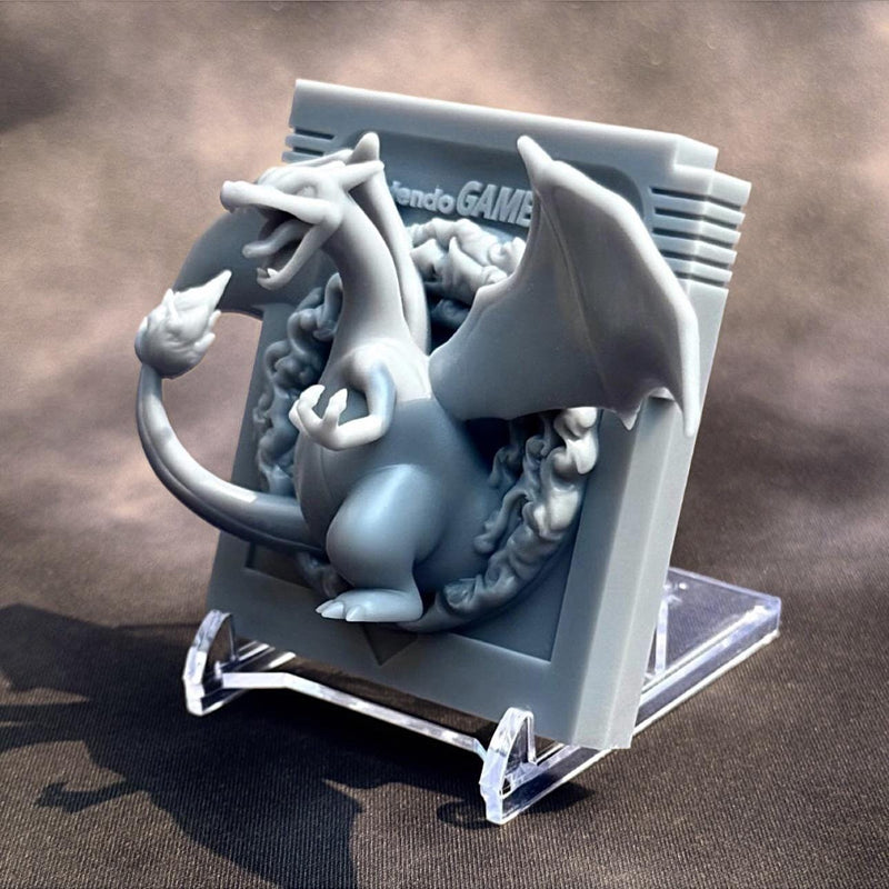Charizard Red Game Boy Cartridge 3D Pokemon Resin Wall Art Display