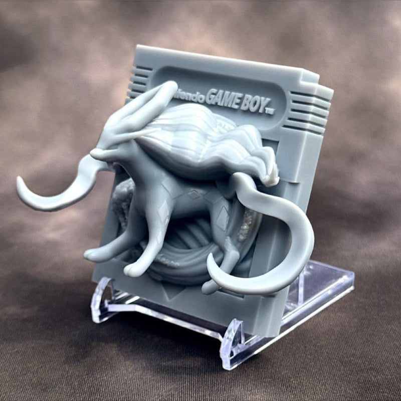 Soicune Crystal Game Boy Cartridge 3D Pokemon Resin Wall Art Display