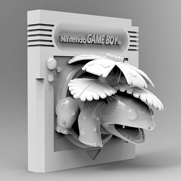 Venusaur Green Game Boy Cartridge 3D Pokemon Resin Wall Art Display
