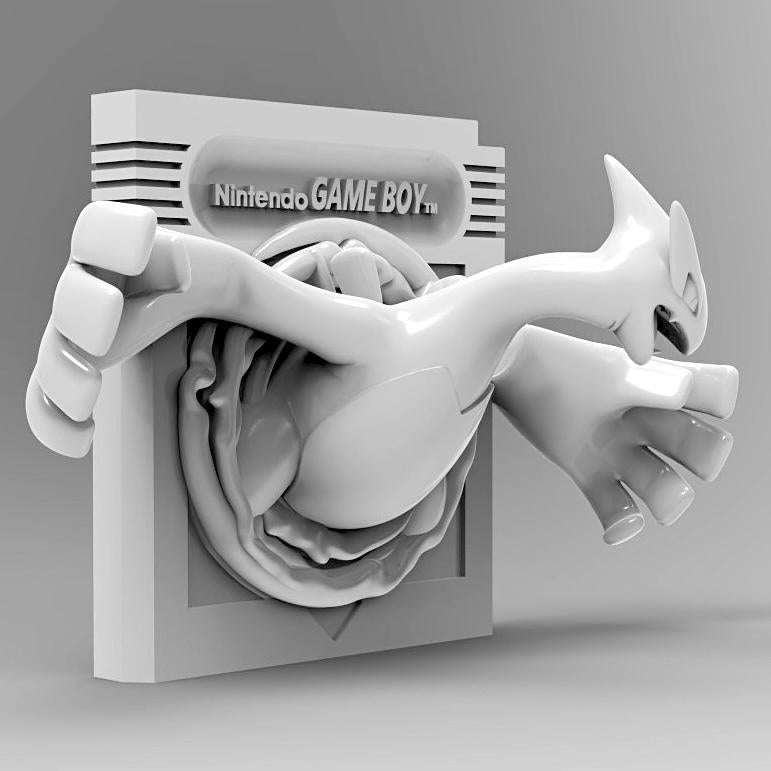 Lugia Silver Game Boy Cartridge 3D Pokemon Resin Wall Art Display