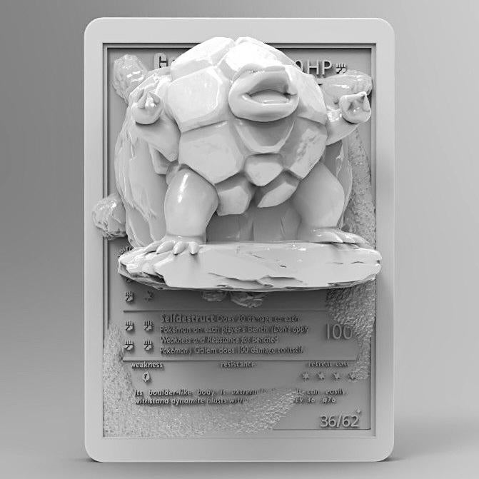 Golem 3D Pokemon Card Wall Art Resin Figure Display TCG Collectible