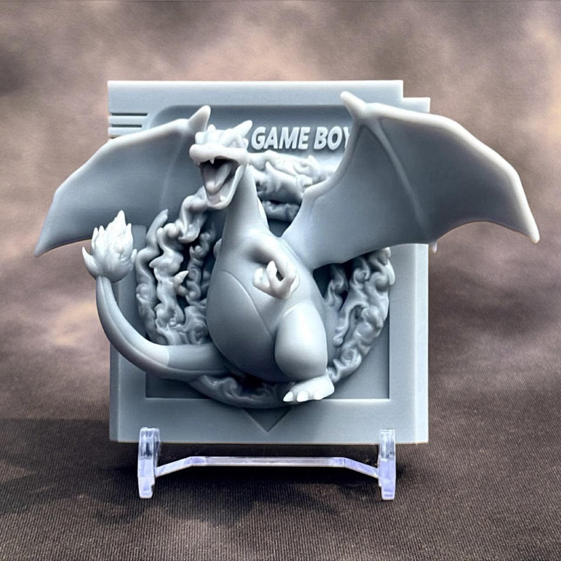 Charizard Red Game Boy Cartridge 3D Pokemon Resin Wall Art Display