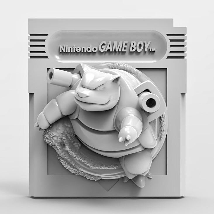 Blastoise Blue Game Boy Cartridge 3D Pokemon Resin Wall Art Display