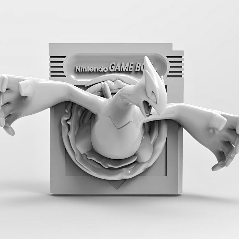Lugia Silver Game Boy Cartridge 3D Pokemon Resin Wall Art Display