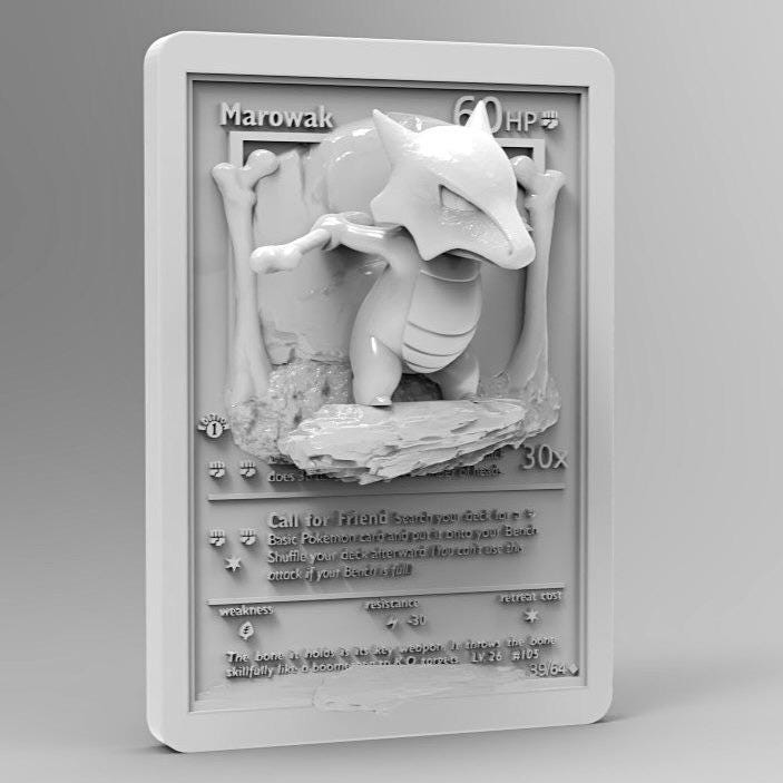 Marowak 3D Pokemon Card Wall Art Resin Figure Display TCG Collectible