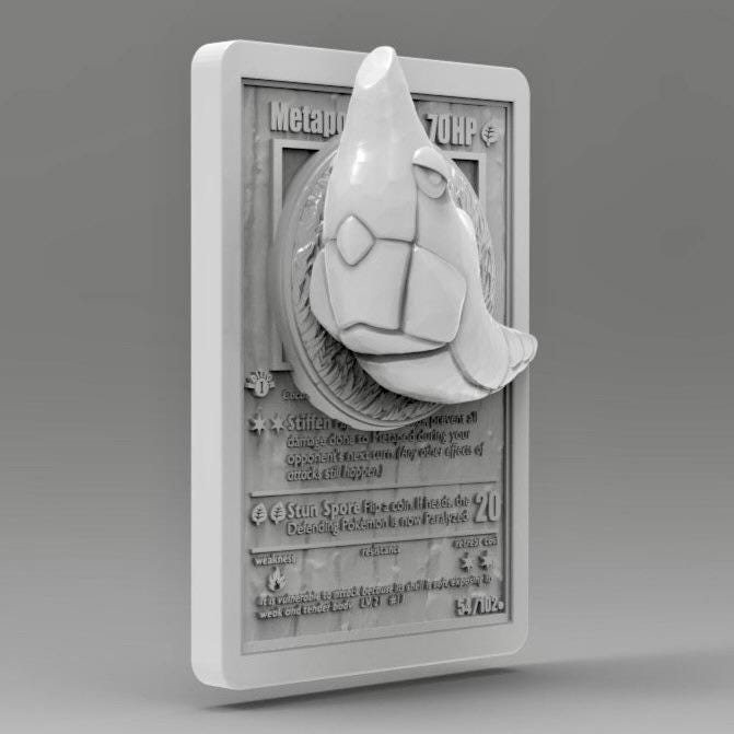 Metapod 3D Pokemon Card Wall Art Resin Figure Display TCG Collectible