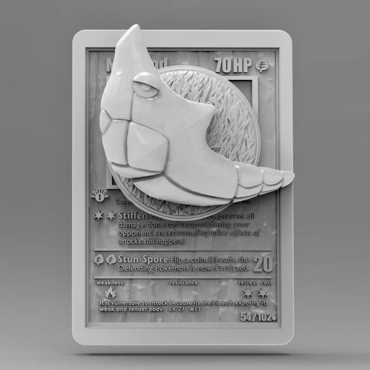 Metapod 3D Pokemon Card Wall Art Resin Figure Display TCG Collectible