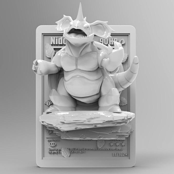 Nidoking 3D Pokemon Card Wall Art Resin Figure Display TCG Collectible
