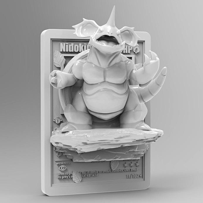 Nidoking 3D Pokemon Card Wall Art Resin Figure Display TCG Collectible