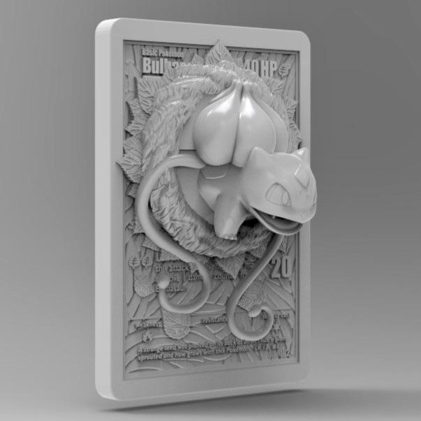 Bulbasaur V2 3D Pokemon Card Wall Art Resin Figure Display TCG Collectible