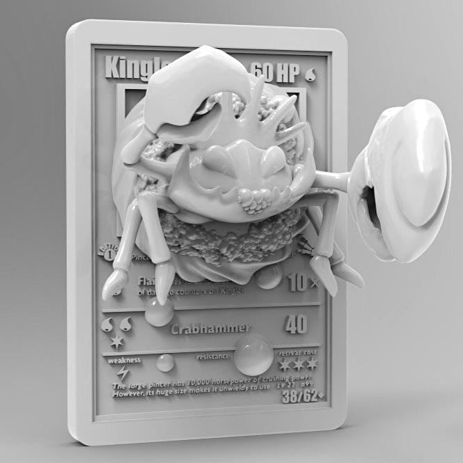 Kingler 3D Pokemon Card Wall Art Resin Figure Display TCG Collectible