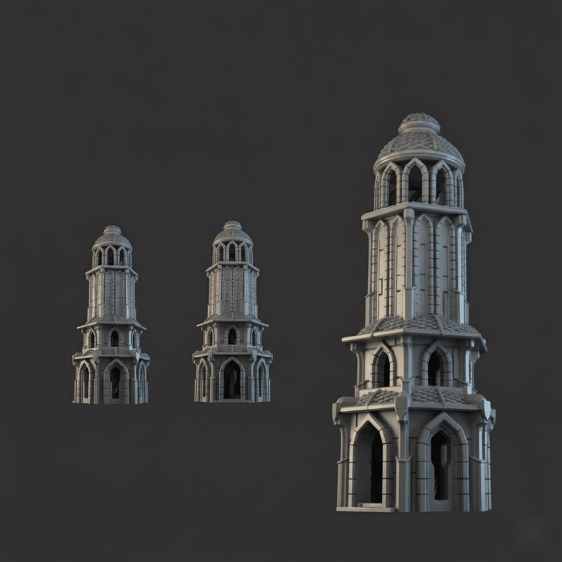 Lost City Tower 28mm DND Terrain Set 1 | Tabletop Wargaming Ruins for Warhammer, Frostgrave & RPG | 3D Printed
