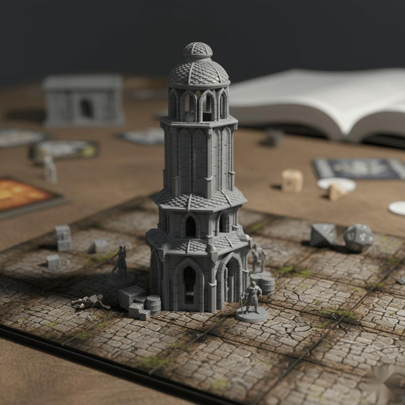 Lost City Tower 28mm DND Terrain Set 1 | Tabletop Wargaming Ruins for Warhammer, Frostgrave & RPG | 3D Printed