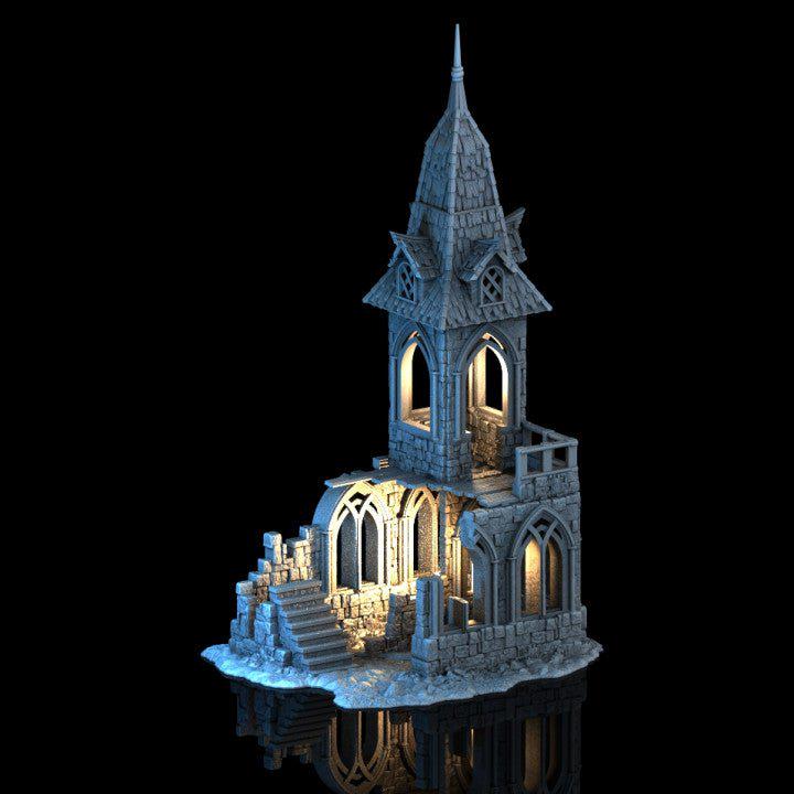 Ruined Cloister 28mm DND Terrain | Tabletop Wargaming Scenery for Mordheim, Frostgrave & RPG | Unpainted 3D Printed