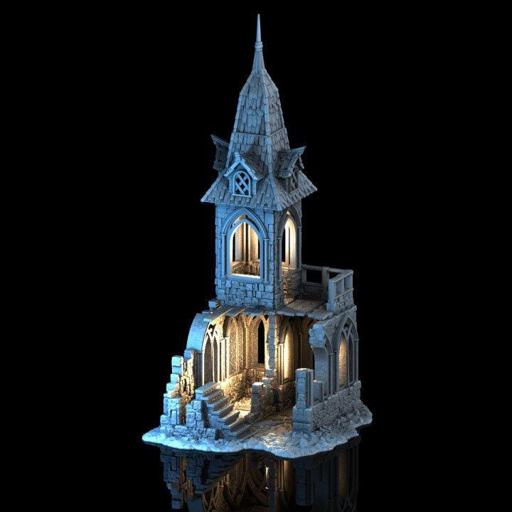 Ruined Cloister 28mm DND Terrain | Tabletop Wargaming Scenery for Mordheim, Frostgrave & RPG | Unpainted 3D Printed