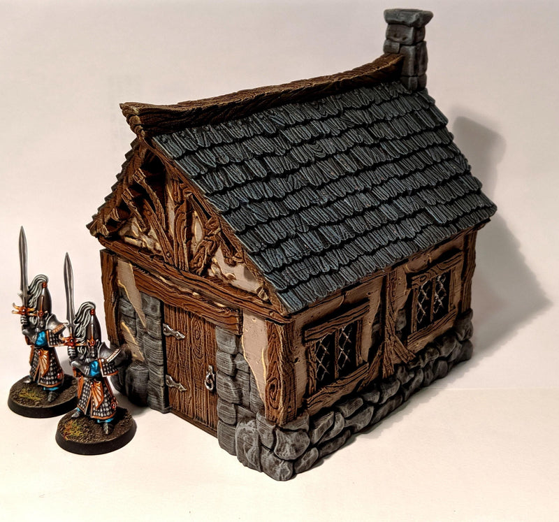 Cottage 28mm DND Terrain | Tabletop Wargaming Scenery for Warhammer, Frostgrave & RPG | Unpainted 3D Printed