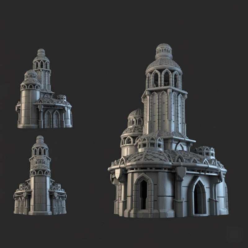 Lost City Tower 28mm DND Terrain Set 2 | Tabletop Wargaming Ruins for Warhammer, Frostgrave & RPG | 3D Printed