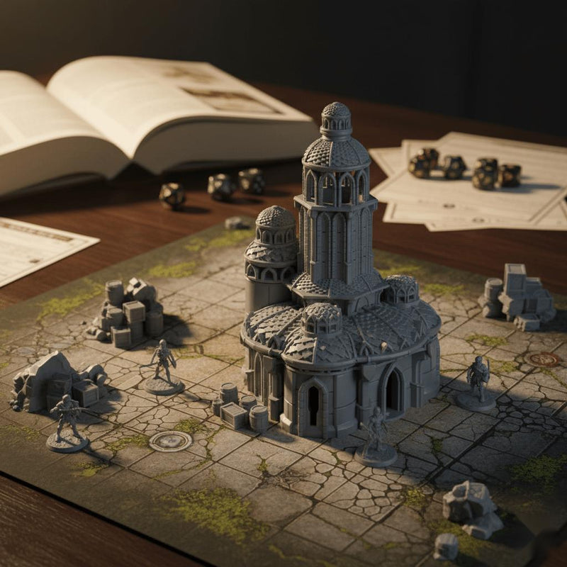 Lost City Tower 28mm DND Terrain Set 2 | Tabletop Wargaming Ruins for Warhammer, Frostgrave & RPG | 3D Printed