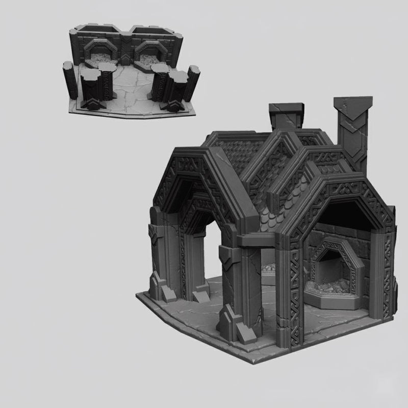 Forge Blacksmith 28mm DND Terrain | Tabletop Wargaming Scenery for Warhammer, Frostgrave & RPG | Unpainted 3D Printed