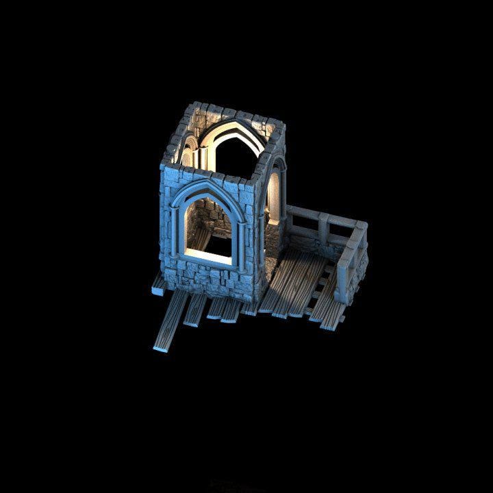 Ruined Cloister 28mm DND Terrain | Tabletop Wargaming Scenery for Mordheim, Frostgrave & RPG | Unpainted 3D Printed