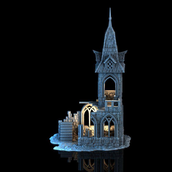 Ruined Cloister 28mm DND Terrain | Tabletop Wargaming Scenery for Mordheim, Frostgrave & RPG | Unpainted 3D Printed