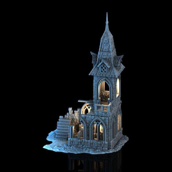Ruined Cloister 28mm DND Terrain | Tabletop Wargaming Scenery for Mordheim, Frostgrave & RPG | Unpainted 3D Printed