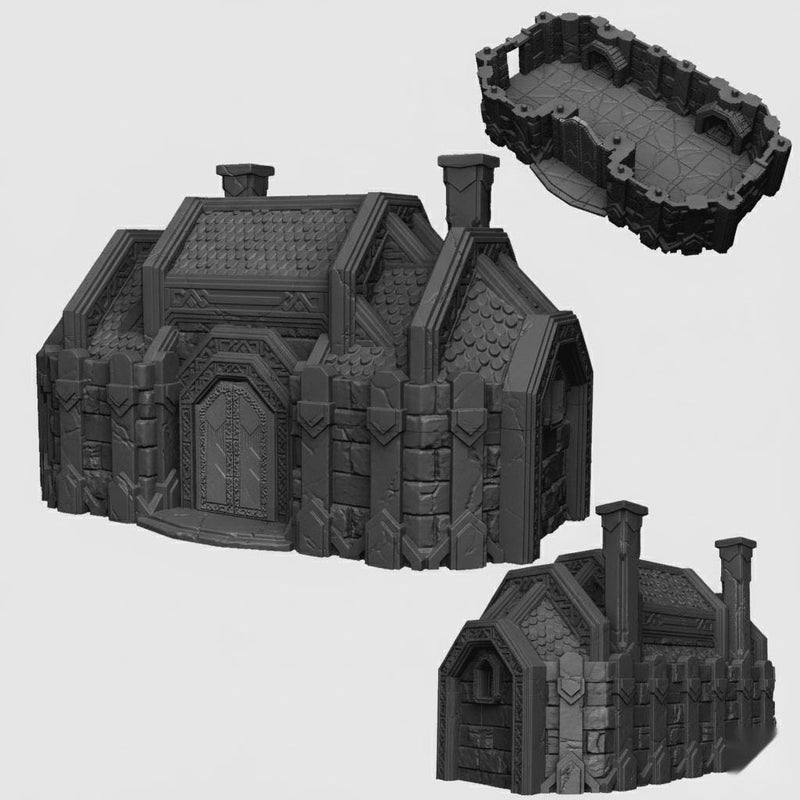 Dwarven Great Hall 28mm DND Terrain | Tabletop Wargaming Scenery for Warhammer, Frostgrave & RPG | 3D Printed