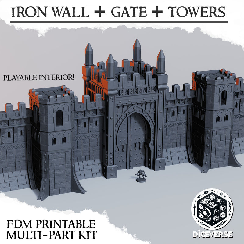 Iron Wall Gate & Towers Scenery | Trench Grimdark | Diceverse