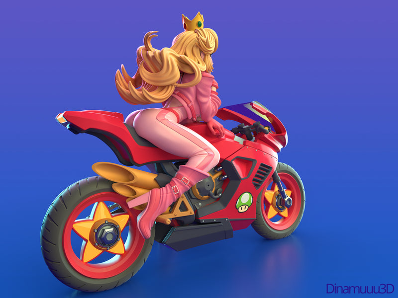 Bike Princess | Pin-Up Statue Fan Art Miniature Unpainted | Dinamuu3D