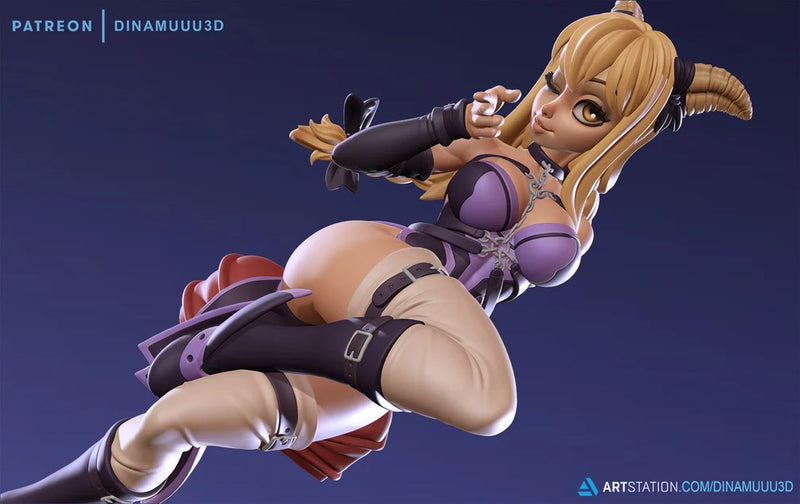 Lucy Ver A | Pin-Up Statue Fan Art Miniature Unpainted | Dinamuu3D