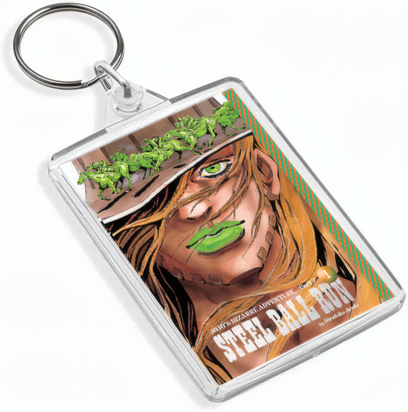 JoJo's Part 7 Inspired Manga Cover Art Keyring - Dual Sided English / Japanese (Copy)