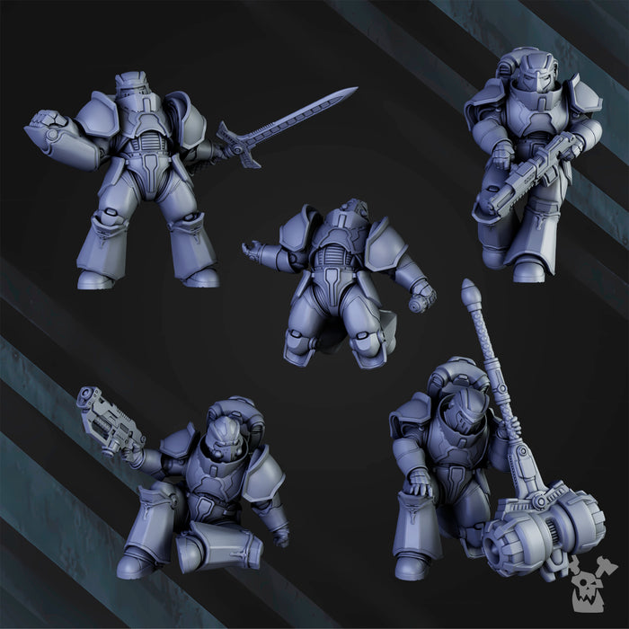 Knights of the Great Gates Squad A Miniatures | Battle Brothers | DakkaDakka | Sci-Fi Grimdark Wargaming Miniature 28mm 32mm