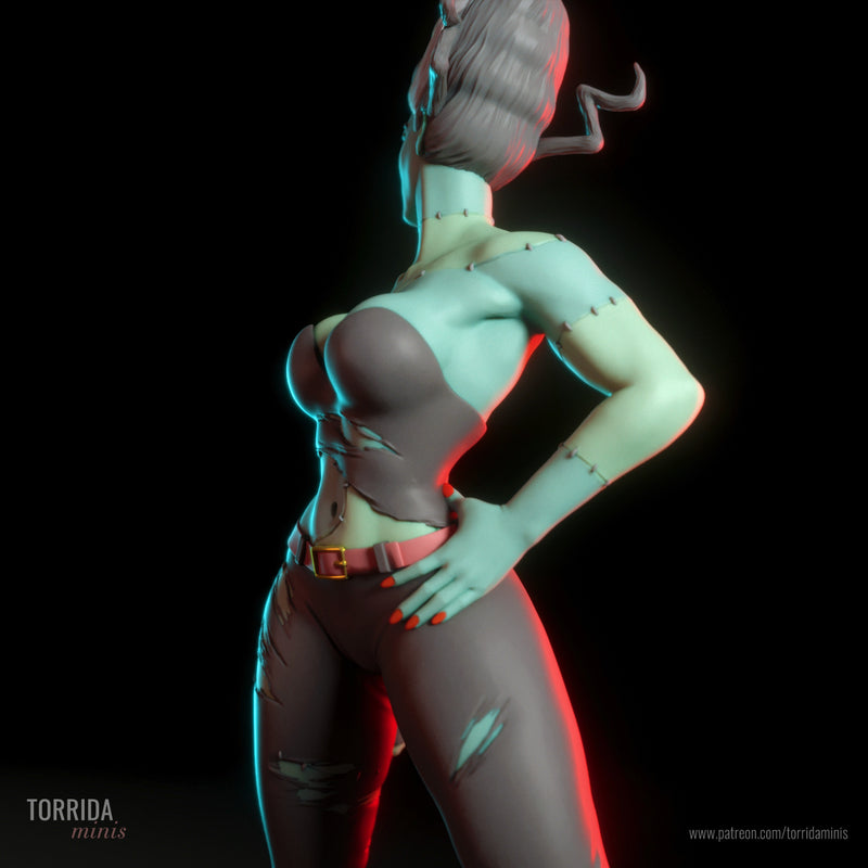 Bride of Frankenstein | Pin-Up Statue Fan Art Miniature Unpainted | Torrida Minis